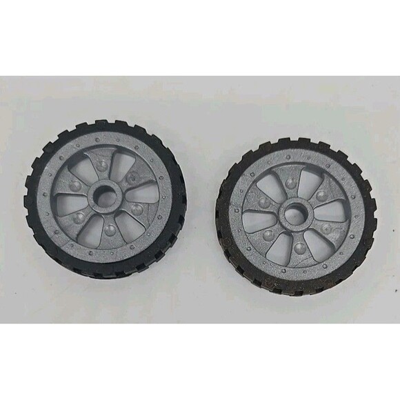 2 Knex Tires Small 1.75" Silver Spoke Wheels  K'nex Replacement Parts Replace - Picture 3 of 6